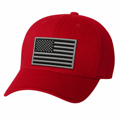 V-Flexfit® Cotton Twill Cap / American Flag Embroidered Patch