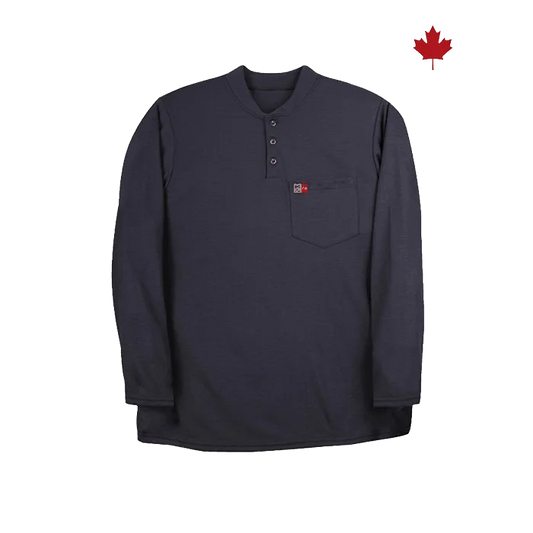 Big Bill Midweight Long-Sleeve Henley -Navy-REG