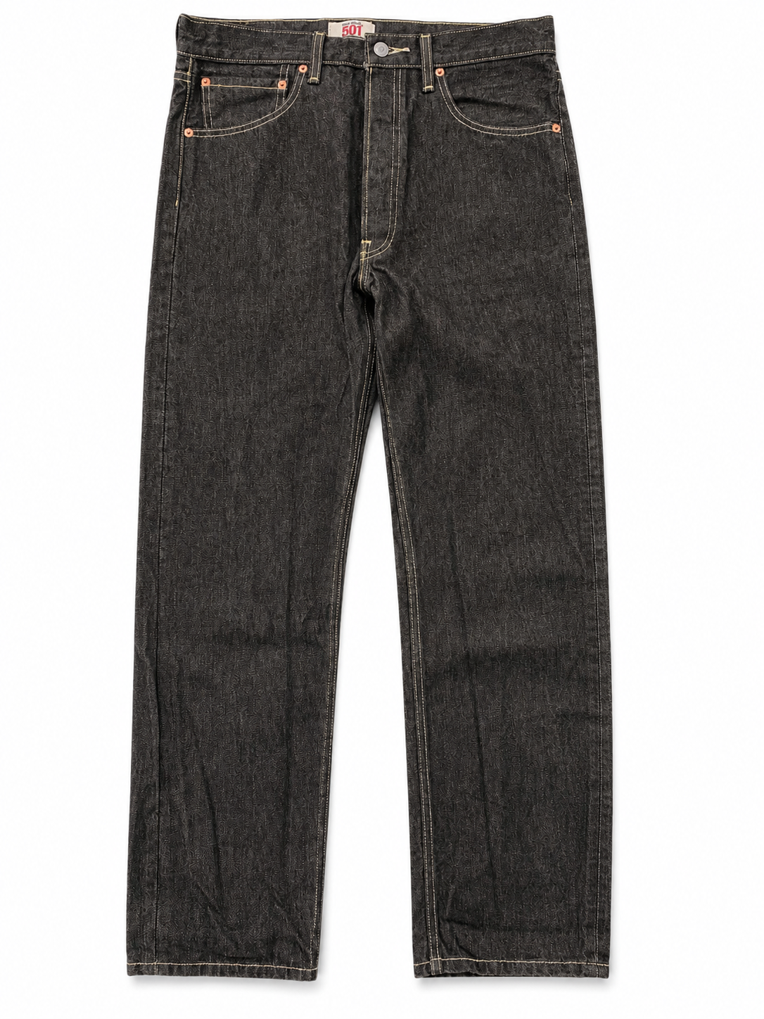 Levi's 501 Button Fly Jeans – Black/Grey Denim (33x32) (Clearance)