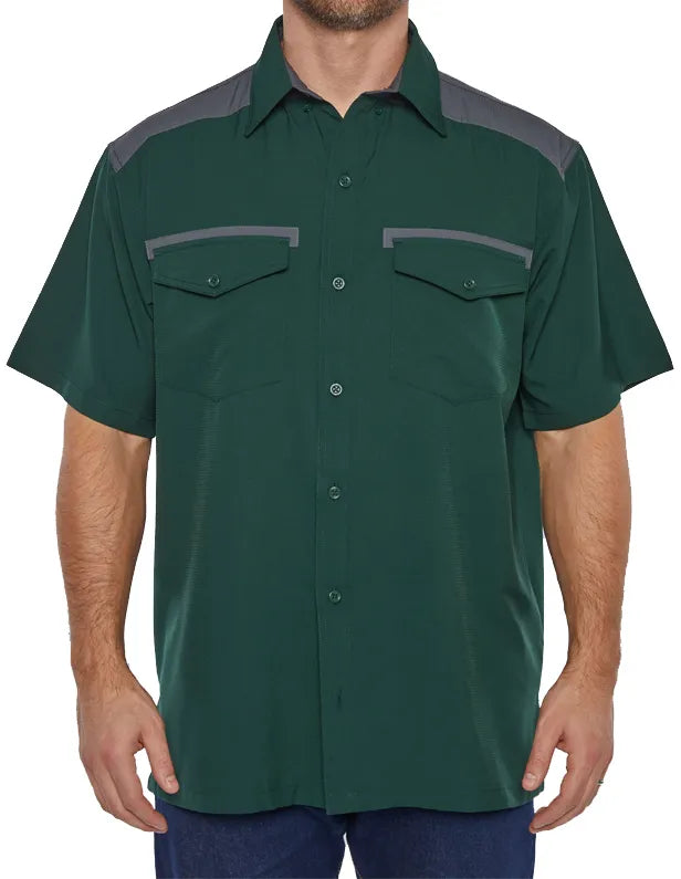 Pro Celebrity Men's Short Sleeve Icon Color Block Fishing Shirt