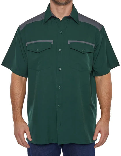 Pro Celebrity Men's Short Sleeve Icon Color Block Fishing Shirt