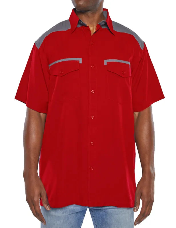 Pro Celebrity Men's Short Sleeve Icon Color Block Fishing Shirt