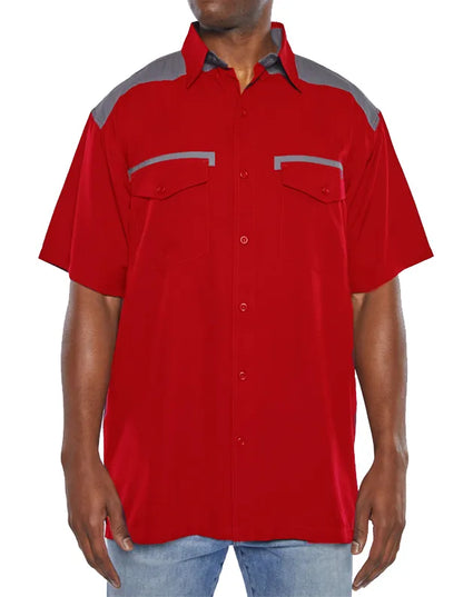 Pro Celebrity Men's Short Sleeve Icon Color Block Fishing Shirt