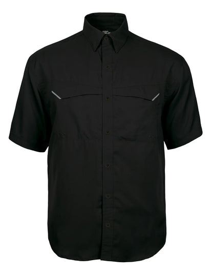 Pro Celebrity FST889 Men's Short Sleeve Pro Fishing Shirt, Black, Medium (Clearance)