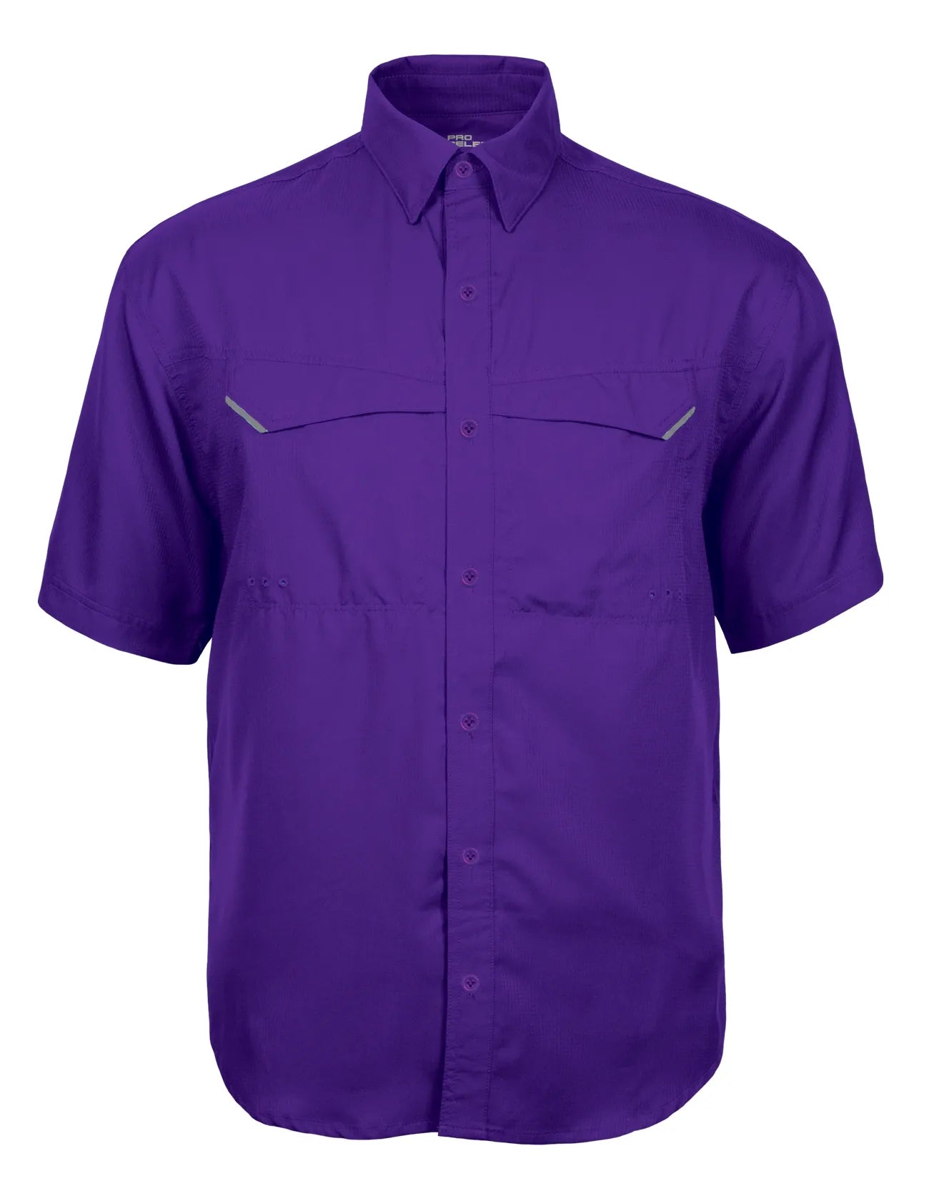Pro Celebrity FST889 Men's Short Sleeve Pro Fishing Shirt, Purple, Medium (Clearance)