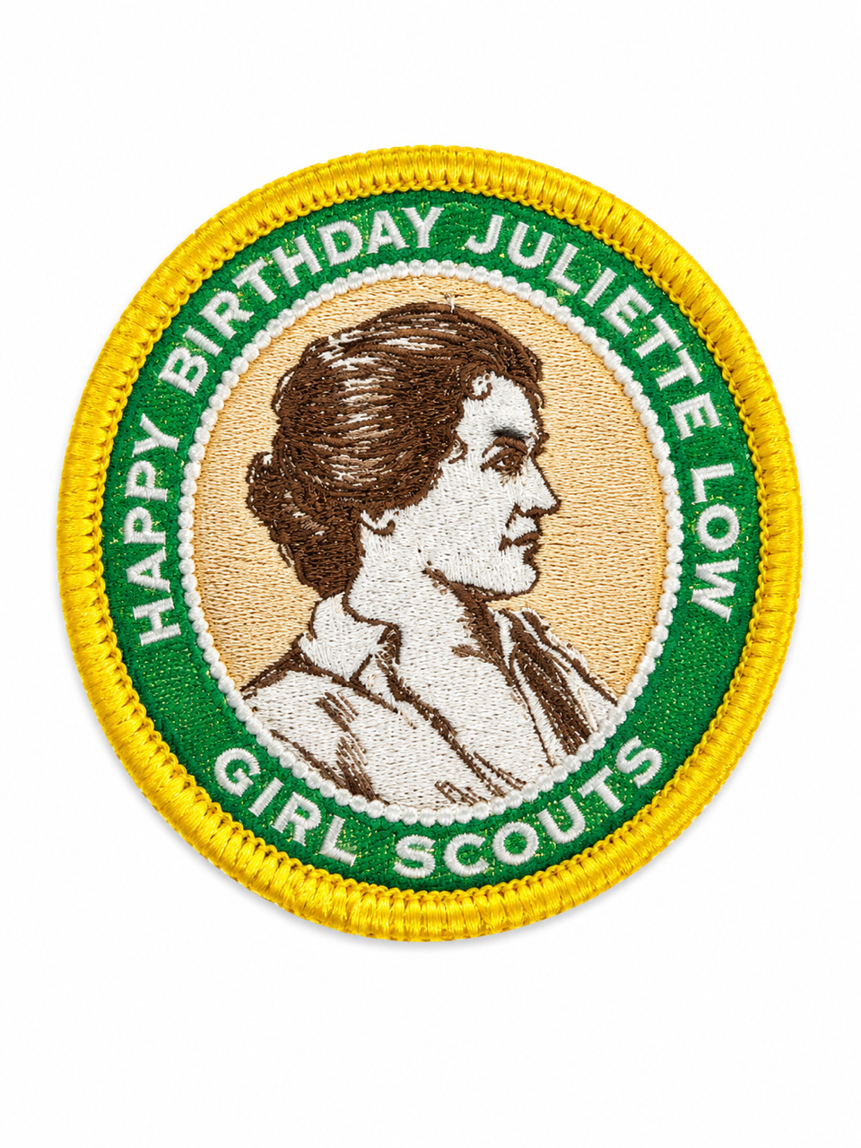 Girl Scout Happy Birthday Juliette Low iron on Fun Patch - Discontinued - 1 left