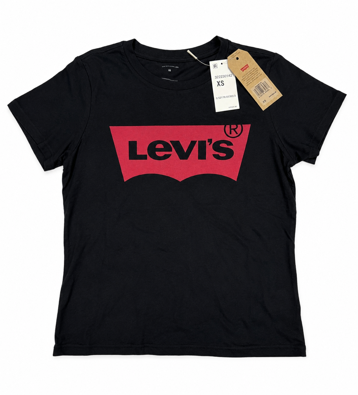 Levi's Ladies Batwing Logo T-Shirt - Black / Red - 32223-0142 - Clearance