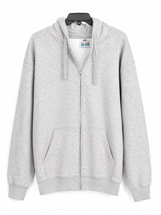 Pro Club Comfort Heavyweight Full-Zip Hoodie – Heather Gray - 2XL - Clearance