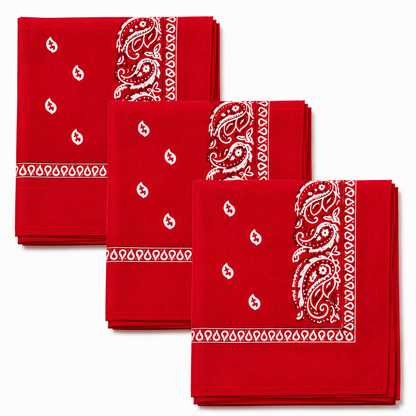 Levi’s 3-Piece Paisley Bandana Set – 100% Cotton