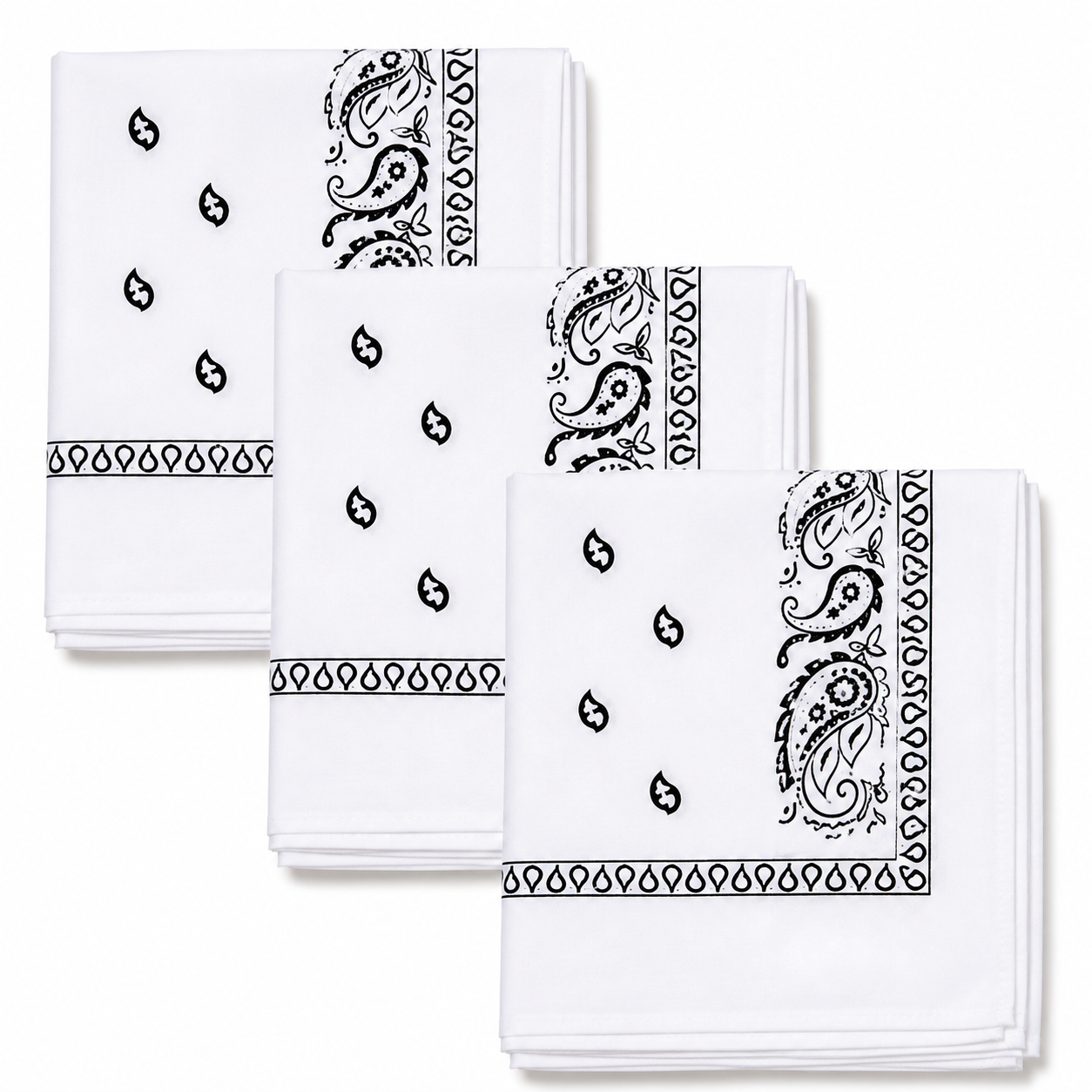 Levi’s 3-Piece Paisley Bandana Set – 100% Cotton