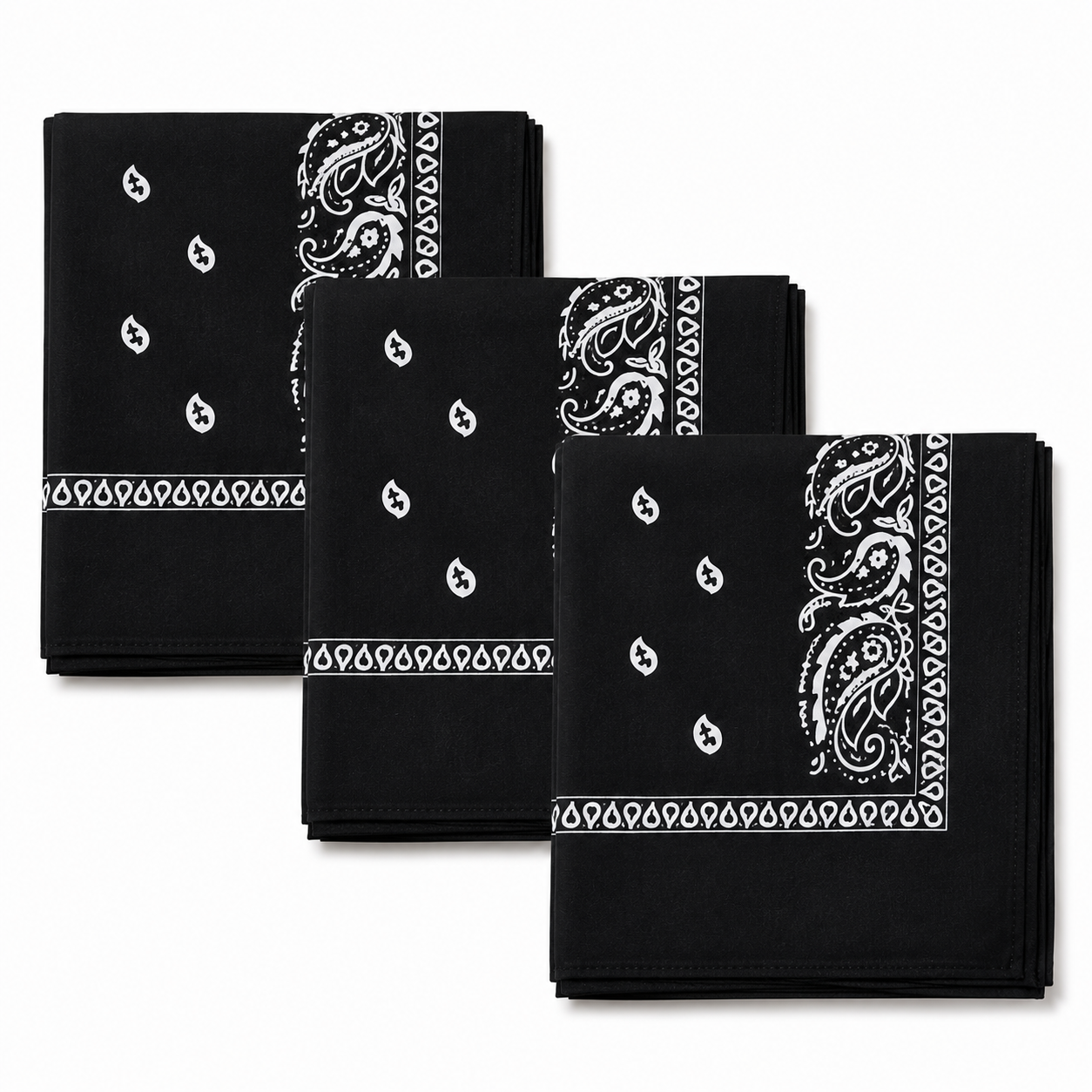 Levi’s 3-Piece Paisley Bandana Set – 100% Cotton