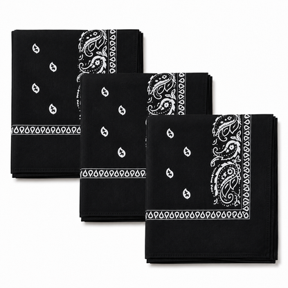 Levi’s 3-Piece Paisley Bandana Set – 100% Cotton