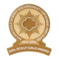 Parche de premio dorado de las Girl Scouts