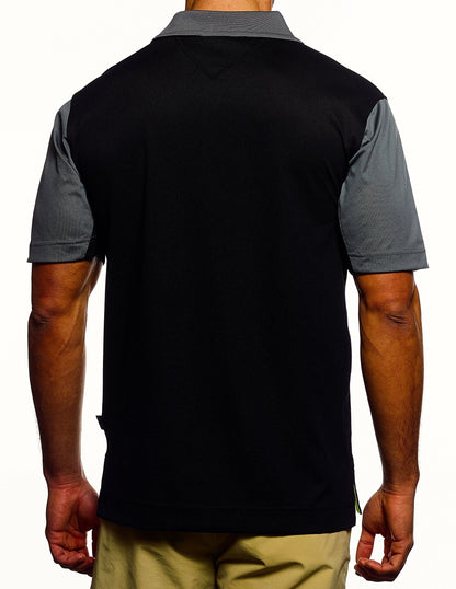 Pro Celebrity KTN347 Men's Corvette Polo Shirt, Black & Graphite, 2X-Large (Clearance)