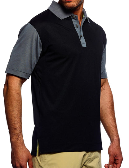Pro Celebrity KTN347 Men's Corvette Polo Shirt, Black & Graphite, 2X-Large (Clearance)