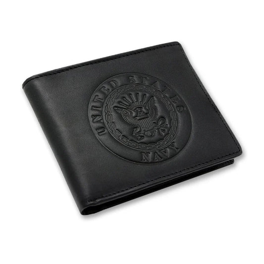 U.S. Navy Men's RFID BLOCKING Genuine Cowhide Leather Wallet