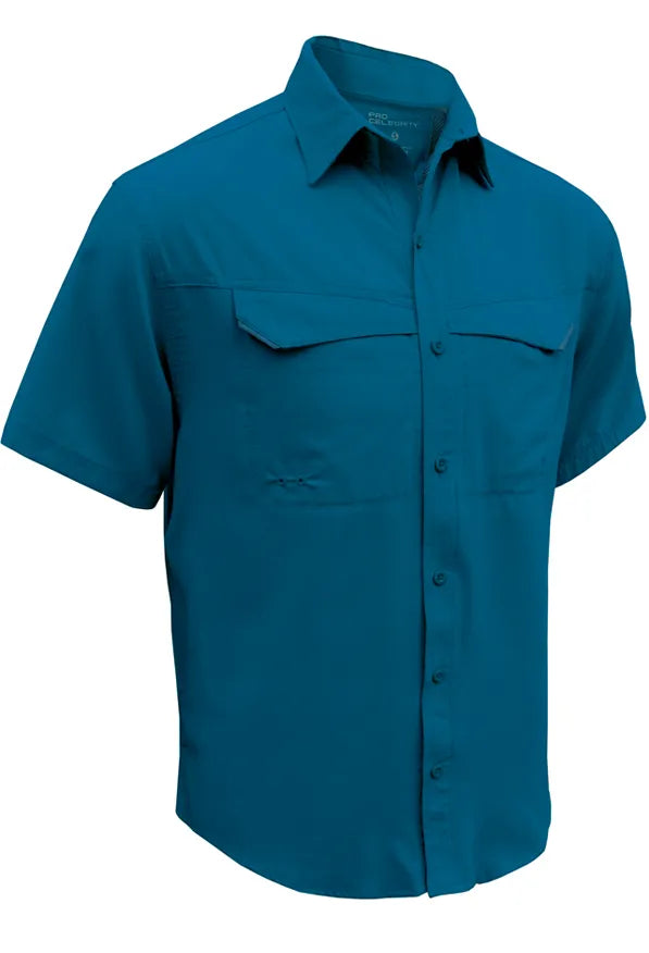 Pro Celebrity FST889 Men's Short Sleeve Pro Fishing Shirt, Ocean Teal, 2X-Large (Clearance)