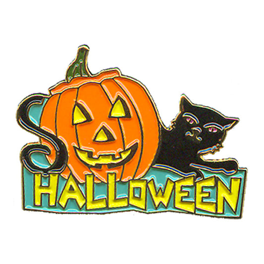 Halloween (Pumpkin & Cat) Pin - 0161