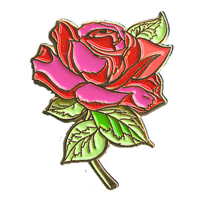 Rose (Red With Stem) Pin
