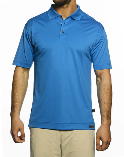 Pro Celebrity Men's Style Auto Polo Shirt, Electric Blue, Large (Clearance)