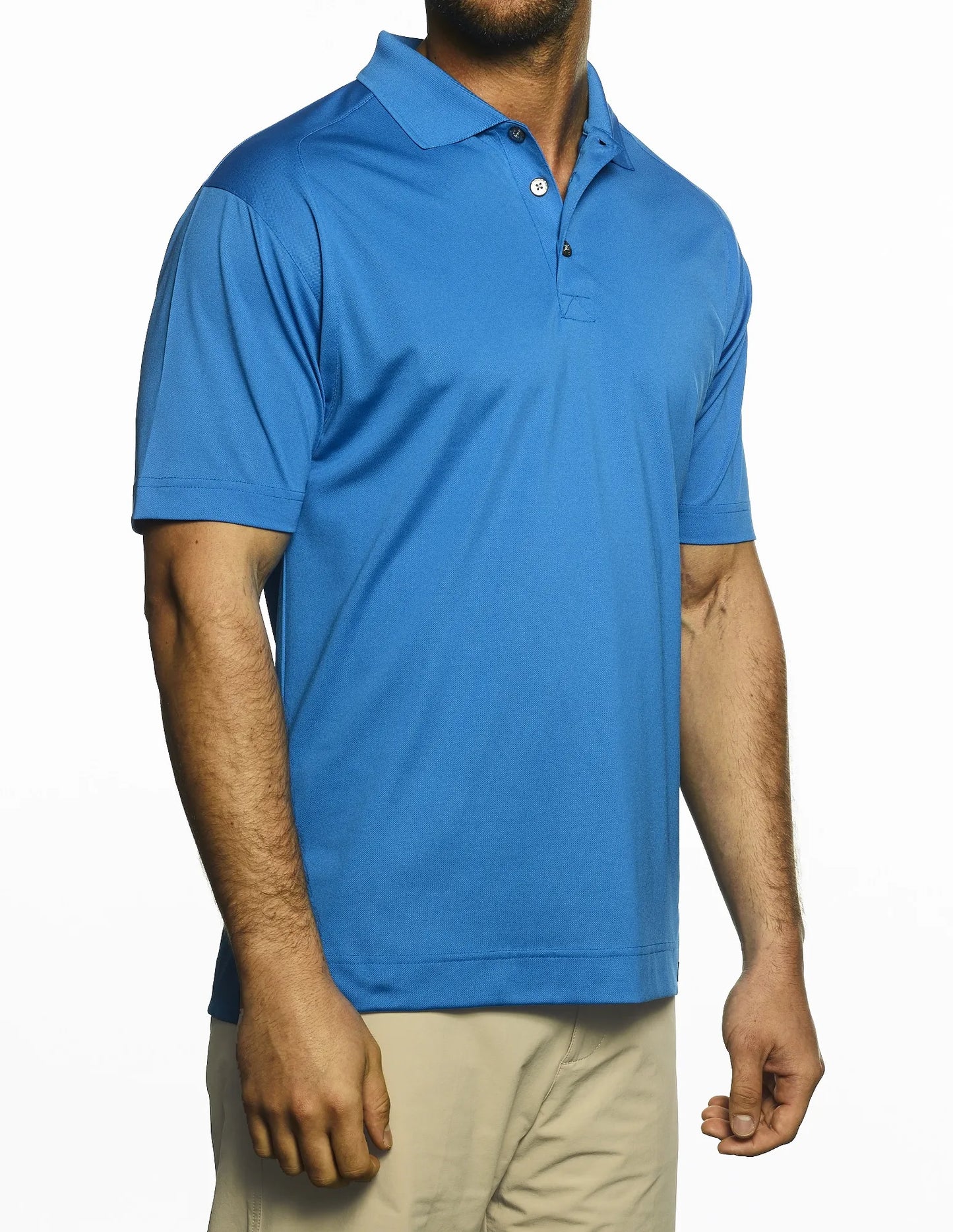 Pro Celebrity Men's Style Auto Polo Shirt, Electric Blue, Large (Clearance)