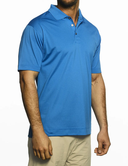 Pro Celebrity Men's Style Auto Polo Shirt, Electric Blue, Large (Clearance)