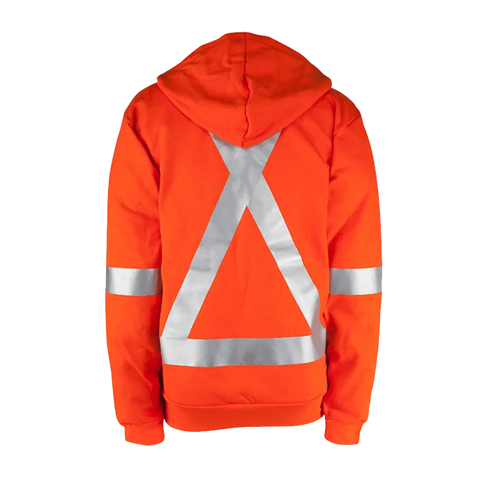 Big Bill Hooded Sweatshirt with Half-Zip and Reflective Material-RT26IT14-Orange