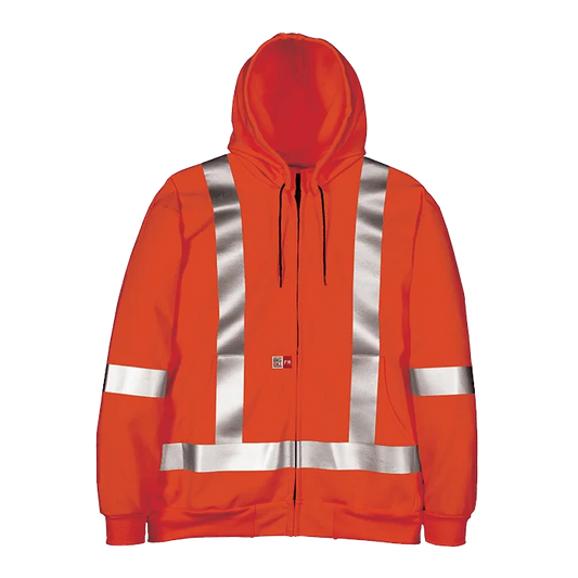 Big Bill Zip-Front Sweatshirt with Detachable Hood and Reflective Material-RT27IT14-Orange