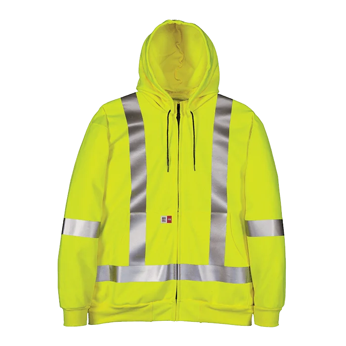 Big Bill Hi-Viz Wind Resistant Zip-Front Sweatshirt with Detachable Hood