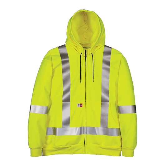 Big Bill Hi-Viz Wind Resistant Zip-Front Sweatshirt with Detachable Hood