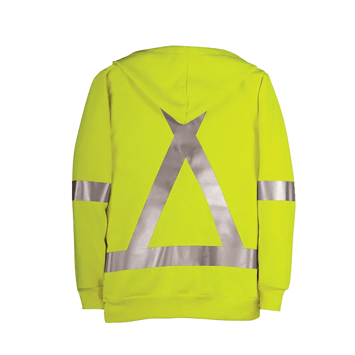 Big Bill Hi-Viz Wind Resistant Zip-Front Sweatshirt with Detachable Hood