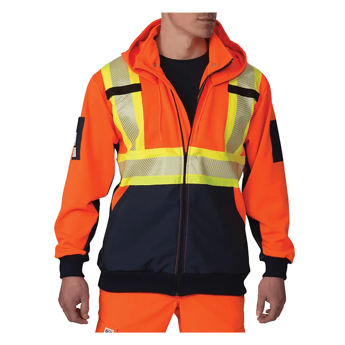 Big Bill High Visibility Zip-Front Hoodie with Reflective Material