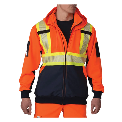 Big Bill High Visibility Zip-Front Hoodie with Reflective Material