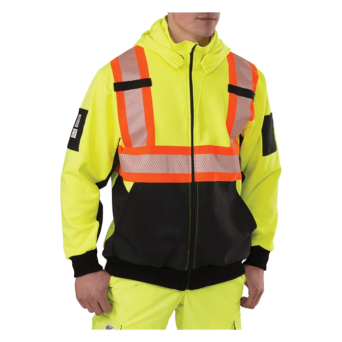 Big Bill High Visibility Zip-Front Hoodie with Reflective Material