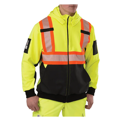 Big Bill High Visibility Zip-Front Hoodie with Reflective Material