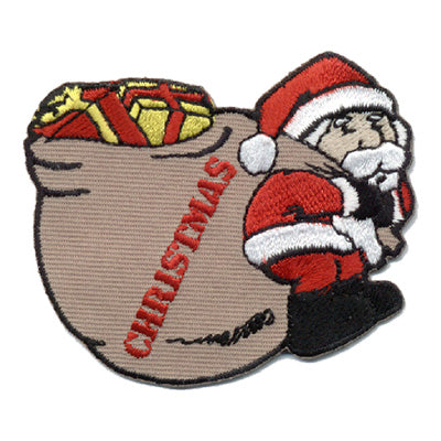 12 Pieces-Christmas (Santa W/Bag) Patch-Free shipping