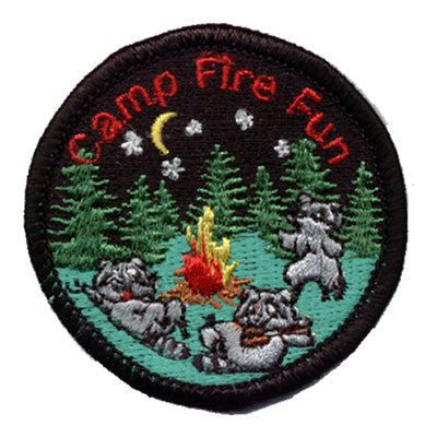 12 Pieces-Campfire Fun (Raccoons) Patch-Free shipping