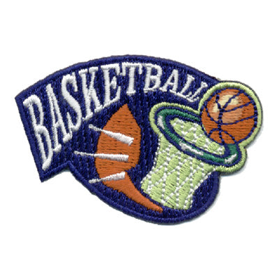 Basketball W/Green Hoop Patch