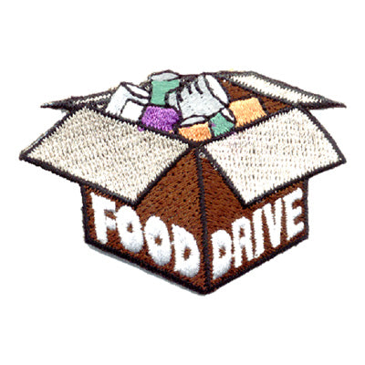 12 Pieces-Food Drive - Box Of Food Patch-Free shipping