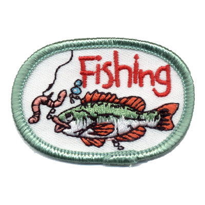 12 Pieces-Fishing (Fish W/ Worm) Patch-Free shipping