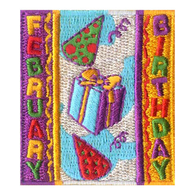 12 Pieces-February Birthday Patch-Free shipping