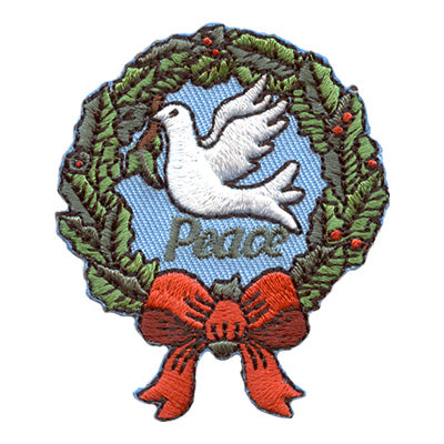 12 Pieces-Peace (Dove In Wreath) Patch-Free shipping