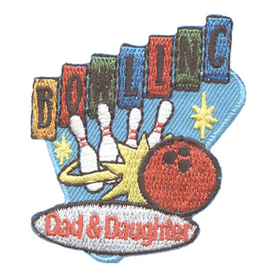 12 Pieces-Dad & Daughter Bowling Patch-Free shipping