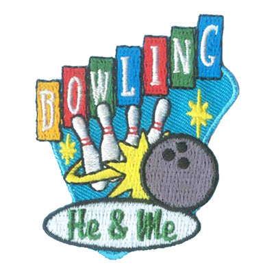 12 Pieces-He & Me Bowling Patch-Free shipping