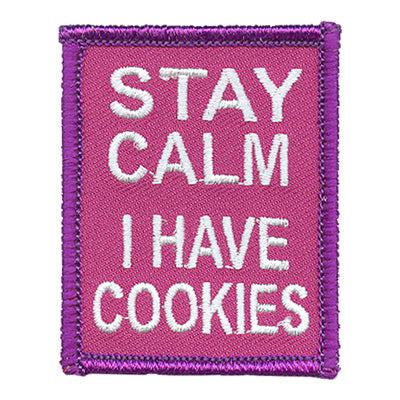 12 Pieces-Stay Calm I Have Cookies Patch-Free shipping