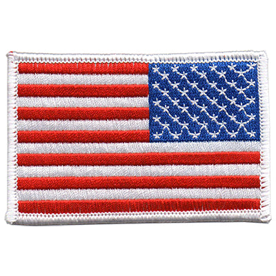 US Reverse Flag White Brd 3.5x2