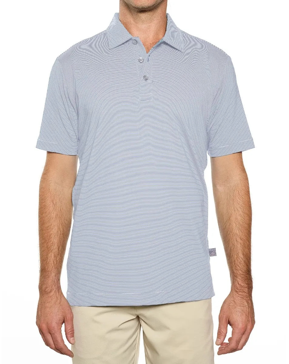 Pro Celebrity Men's Windsor Mini-Feeder Stripe Polo Shirt - STP737 - Basics Clothing Store