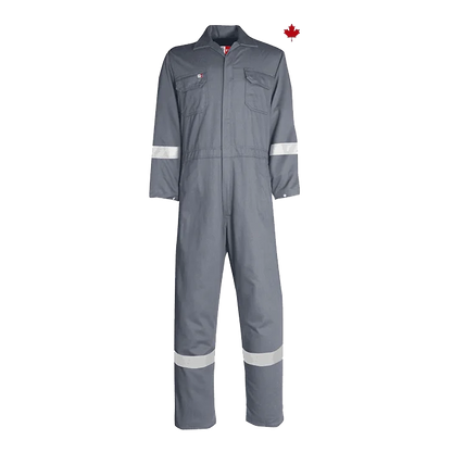 Big Bill  Flame Resistant High Visibility  Industrial Coverall with Reflective Material 7 oz - Gray -TX1308US7 - Basics Clothing Store