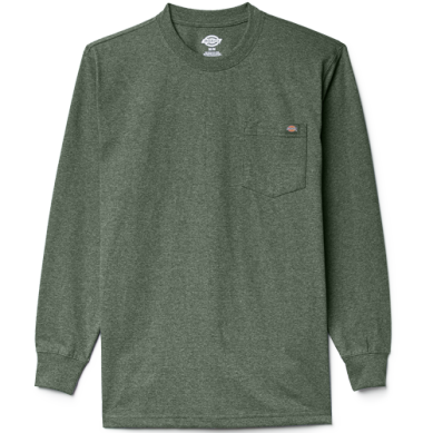 Dickies Heavyweight Heathered Long Sleeve Pocket T-Shirt-WL450H-SEA SPRAY HEATHER