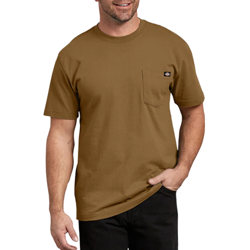 Dickies Heavyweight Heathered Short Sleeve Pocket T-Shirt - WS450-Brown Duck (BD)